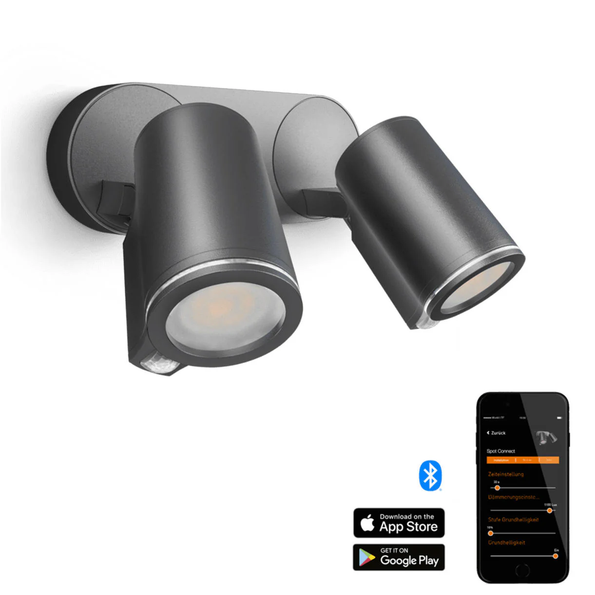 XLED Spot Connect Duo Wall Light with Bluetooth and PIR - Image 2