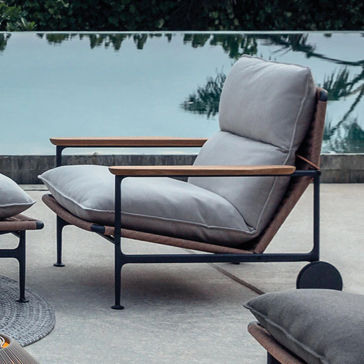 Zenith Lounge Chair with Teak Arms