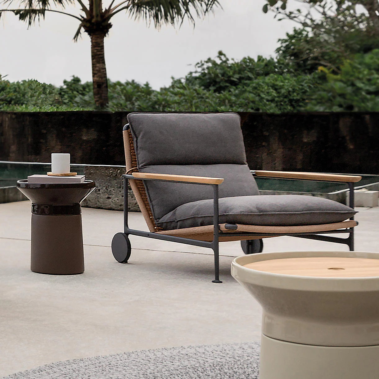 Zenith Lounge Chair with Teak Arms - Image 3
